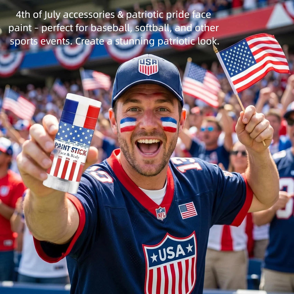 BESHICO cheek flag design application showing bold patriotic support at events