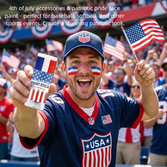 BESHICO cheek flag design application showing bold patriotic support at events