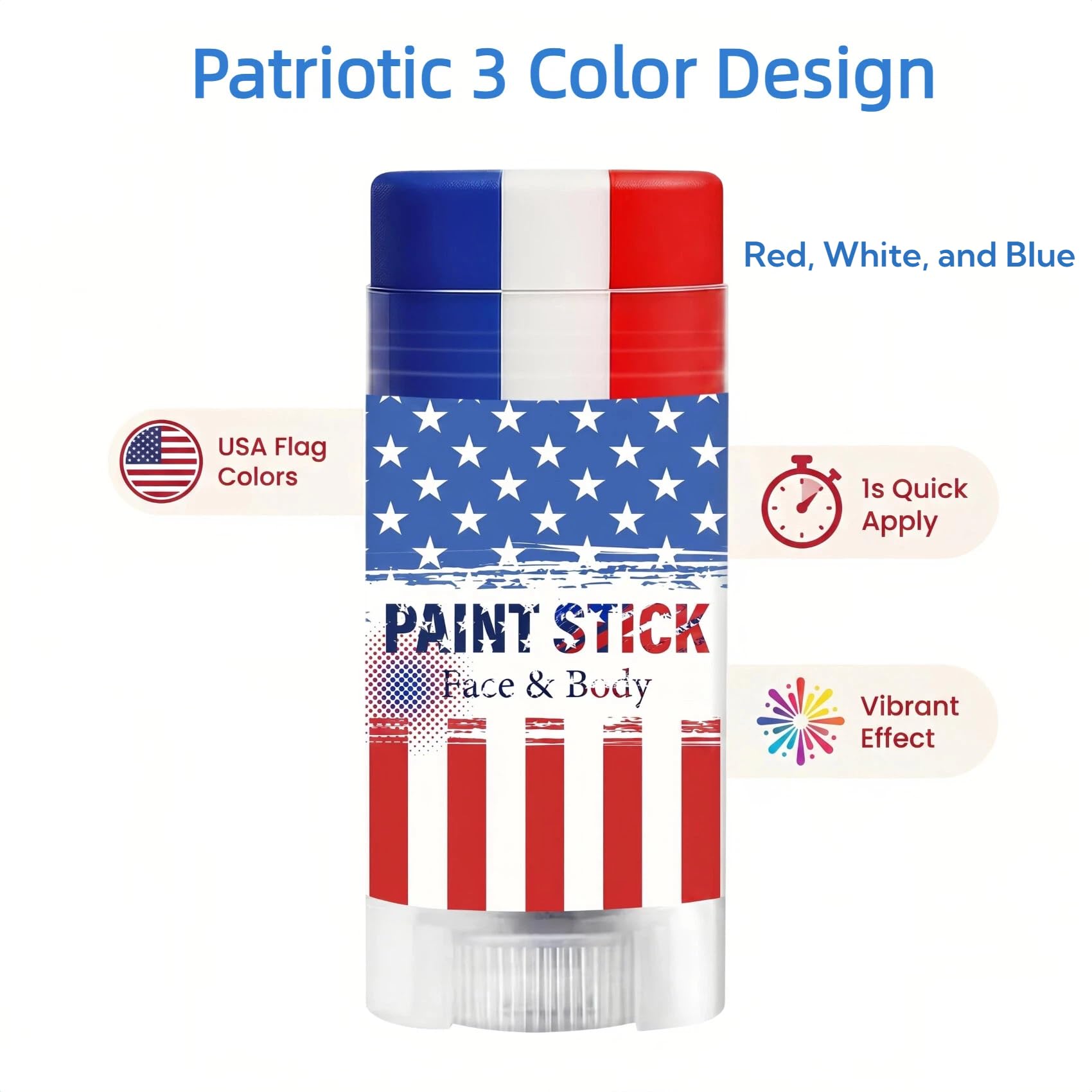 BESHICO close-up of rotary tricolor wand reveals clear red white and blue stripes benefit