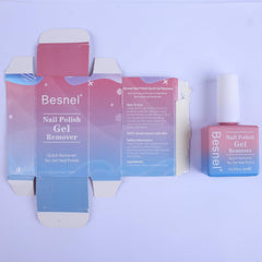 BESNEL brush application closeup demonstrating quick gel polish softening