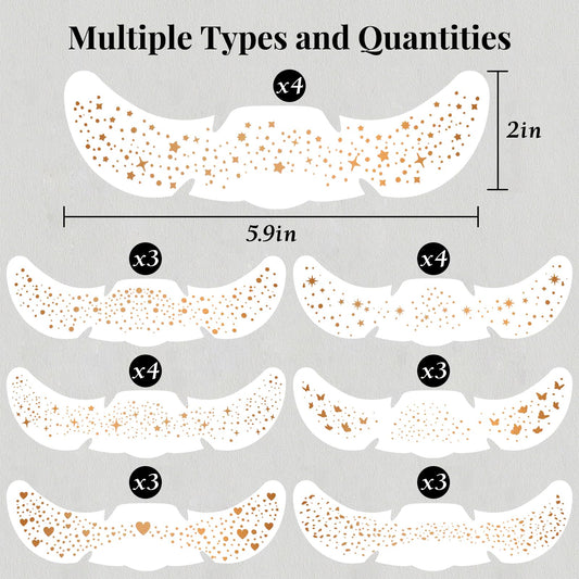 BESNEL sheet layout displaying seven holographic freckle patterns for easy selection