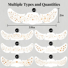BESNEL sheet layout displaying seven holographic freckle patterns for easy selection