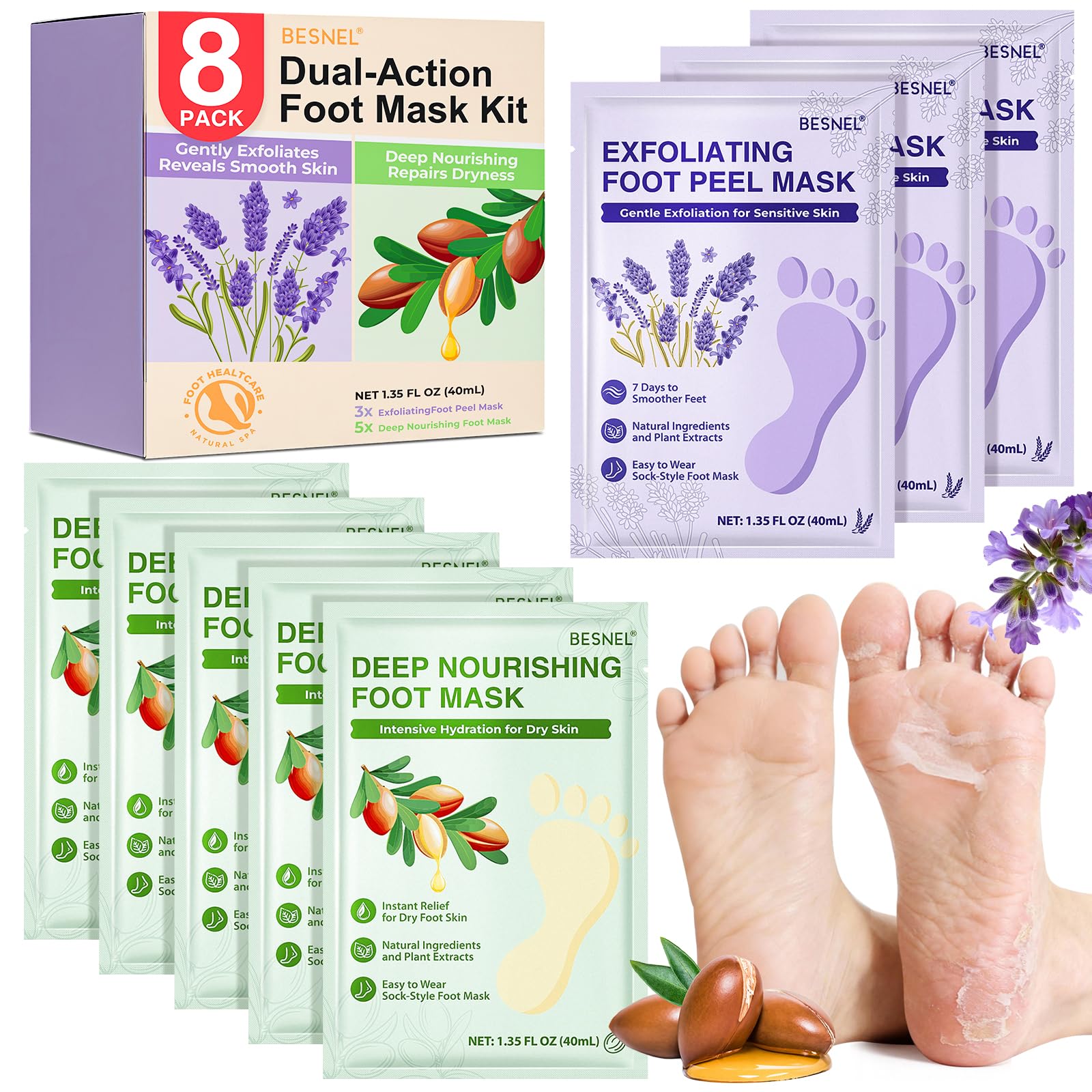 BESNEL front packaging showing the 8-pack set and gift-ready box benefit