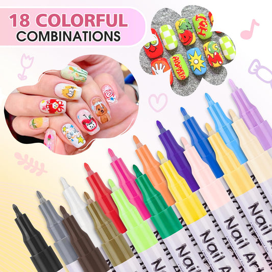 BESNEL close-up of 0.5 mm pen tip for precise fine-line nail art