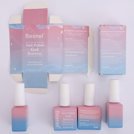 BESNEL three 0.5 fl oz bottles top view highlighting compact travel-ready size and labels
