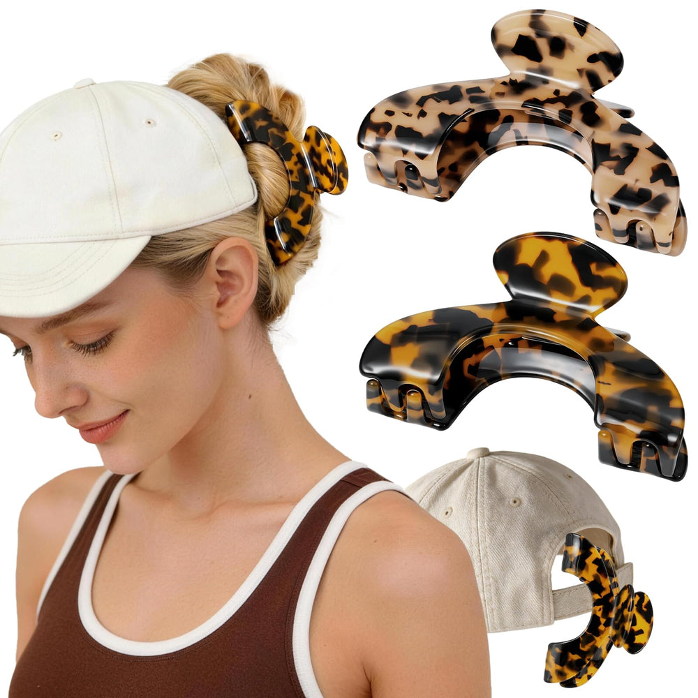 Bessrung front view of both hat claw clips showing style and pairing benefit