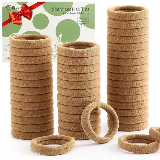 bessrung front packaging showing 100 light brown hair ties and value pack benefit