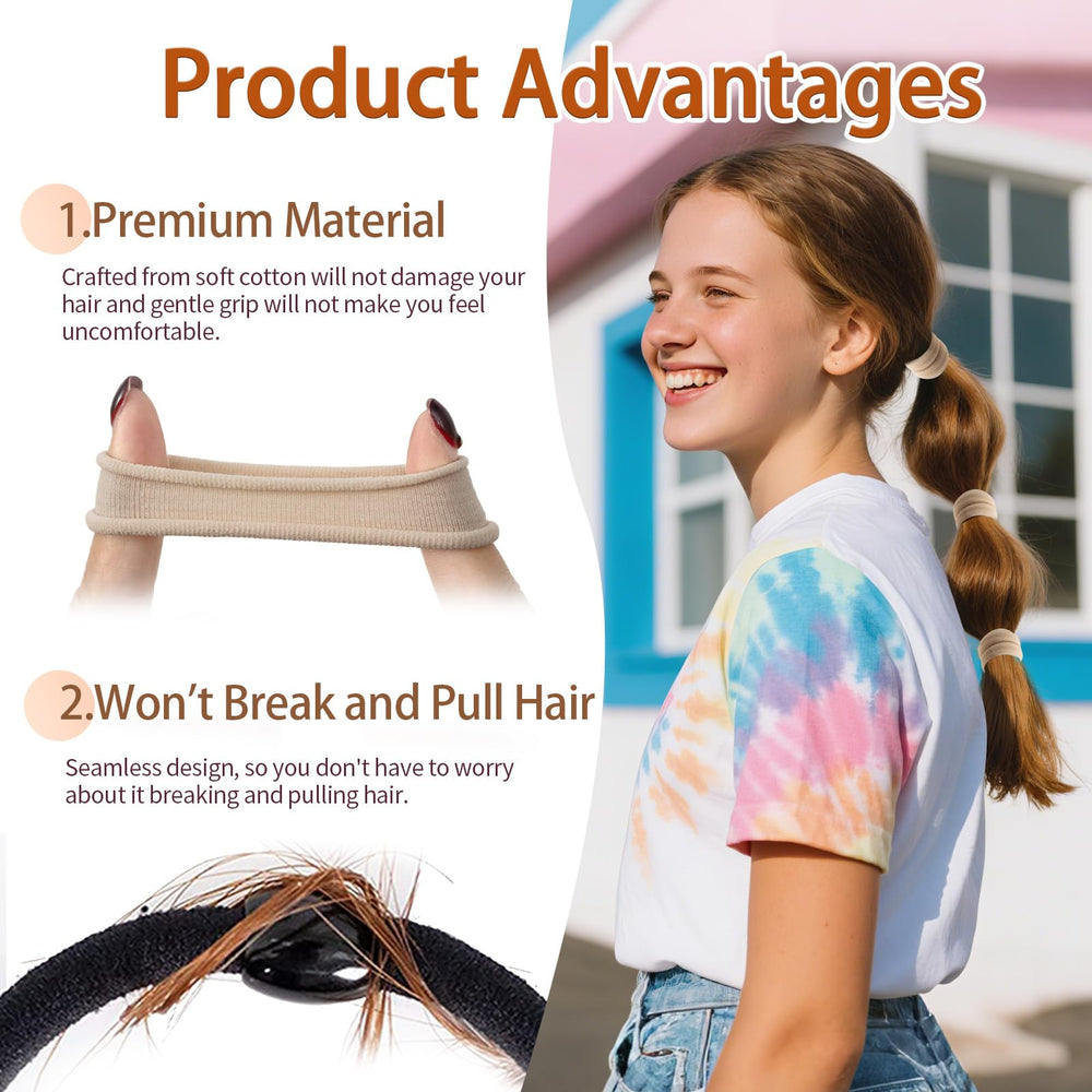 Bessrung ponytail in use on woman showing secure hold and no-crease benefit