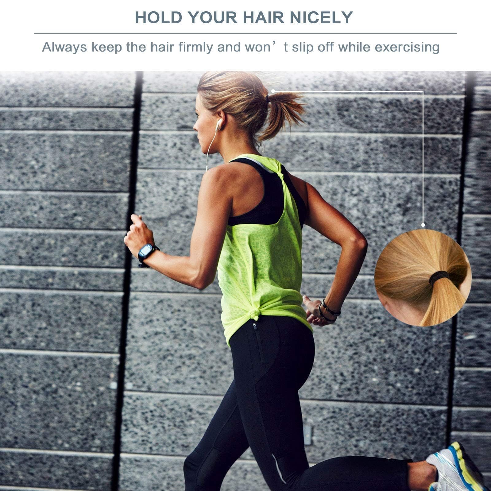 Bessrung hair tie on hand for size and scale convenience