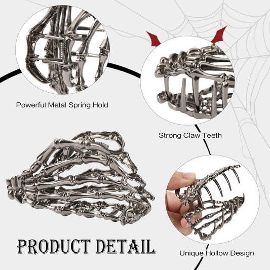 Close-up of Bessrung spider web clip hollow design, shows gothic detail and grip