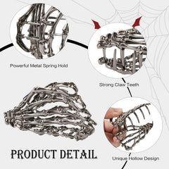 Close-up of Bessrung spider web clip hollow design, shows gothic detail and grip