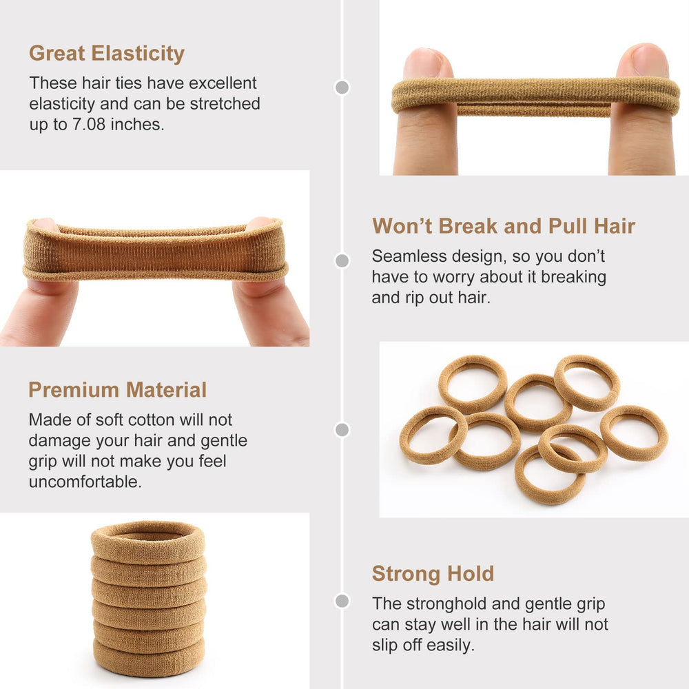 bessrung stretched hair tie demonstrating elasticity and secure hold benefit