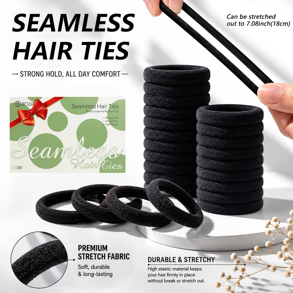 Bessrung tie worn in a high ponytail demonstrating secure all-day hold