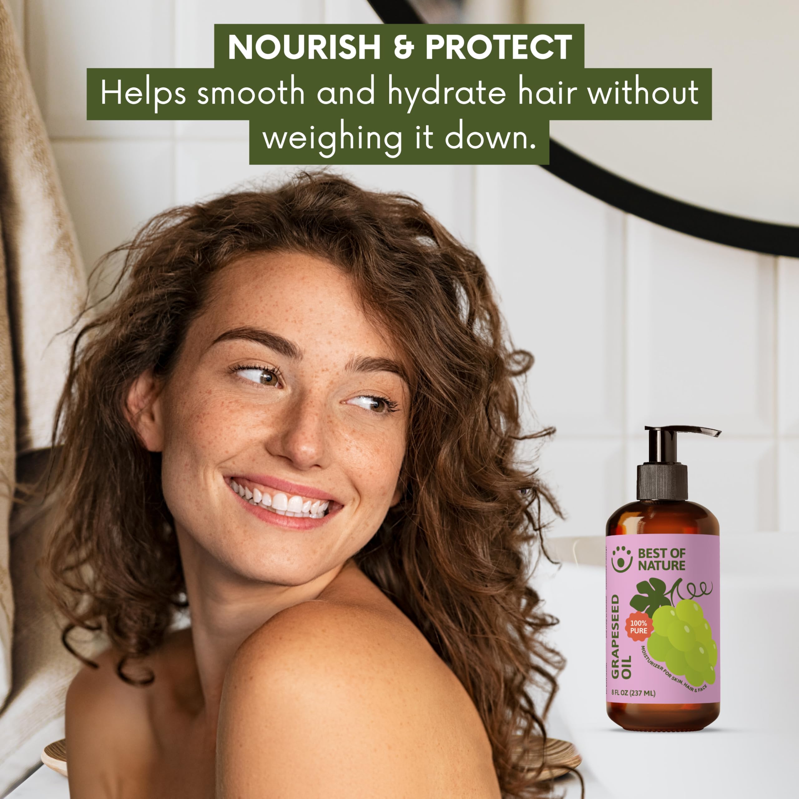 Best of Nature grapeseed oil smoothing hair ends for shine and control