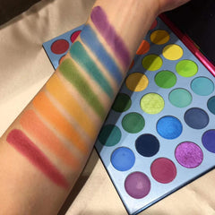 BestLand finished eye look on model showing vivid color payoff and wearable artistry