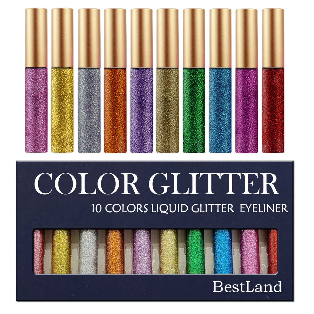 BestLand festival lifestyle shot model wearing glitter liner for durable party glam