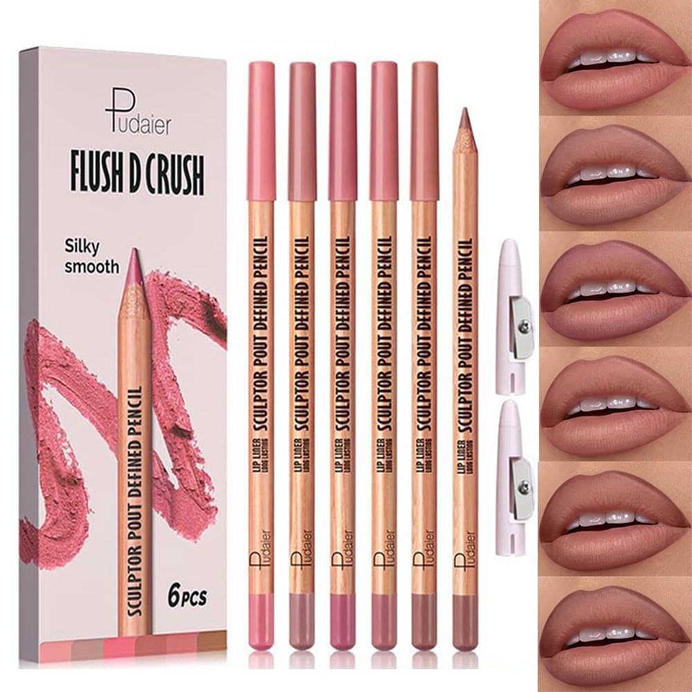 BestLand front view showing six rosy-nude liners for quick shade selection and convenience
