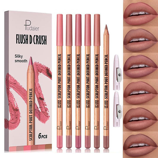 BestLand front view showing six rosy-nude liners for quick shade selection and convenience