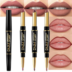 BestLand front view of three double-ended lip pencils showing colors and packaging benefit portability