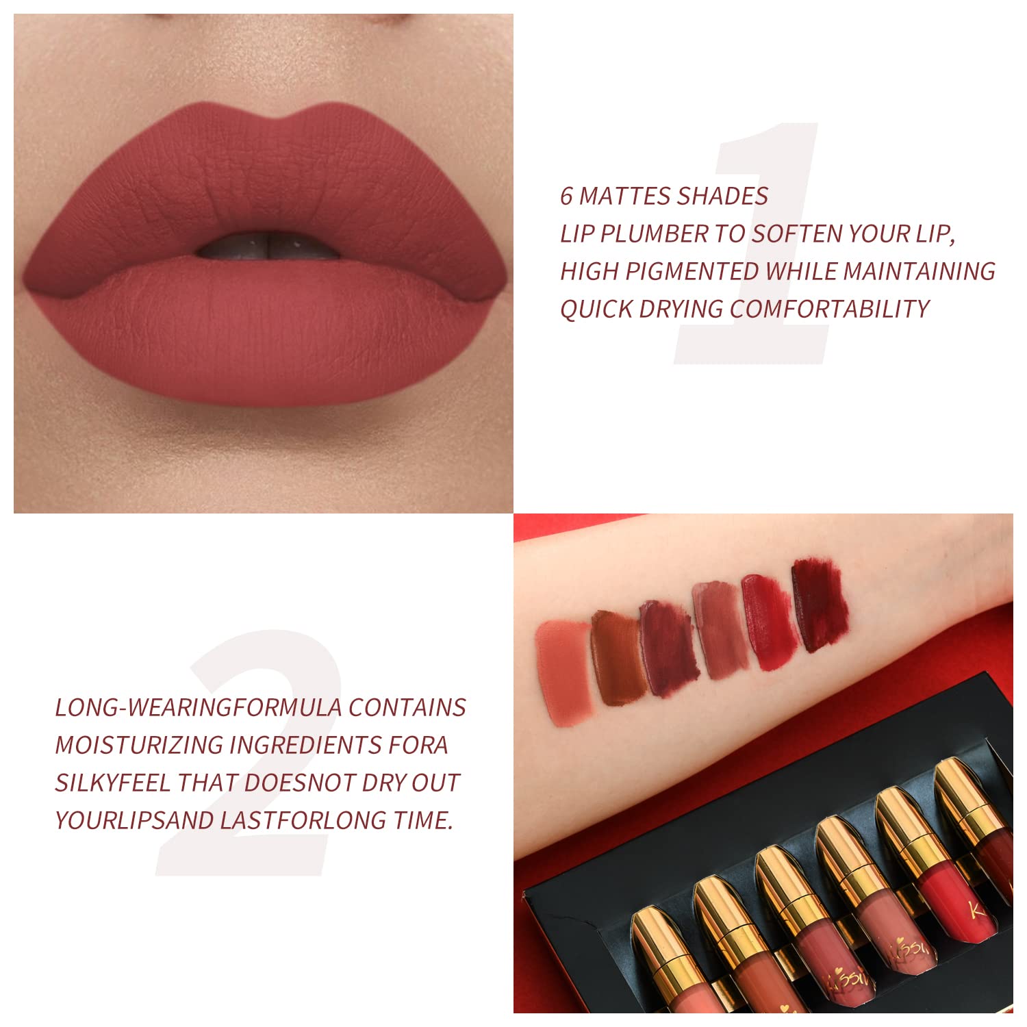 BestLand lip application demonstration on model showing neat edges and long-wear benefit