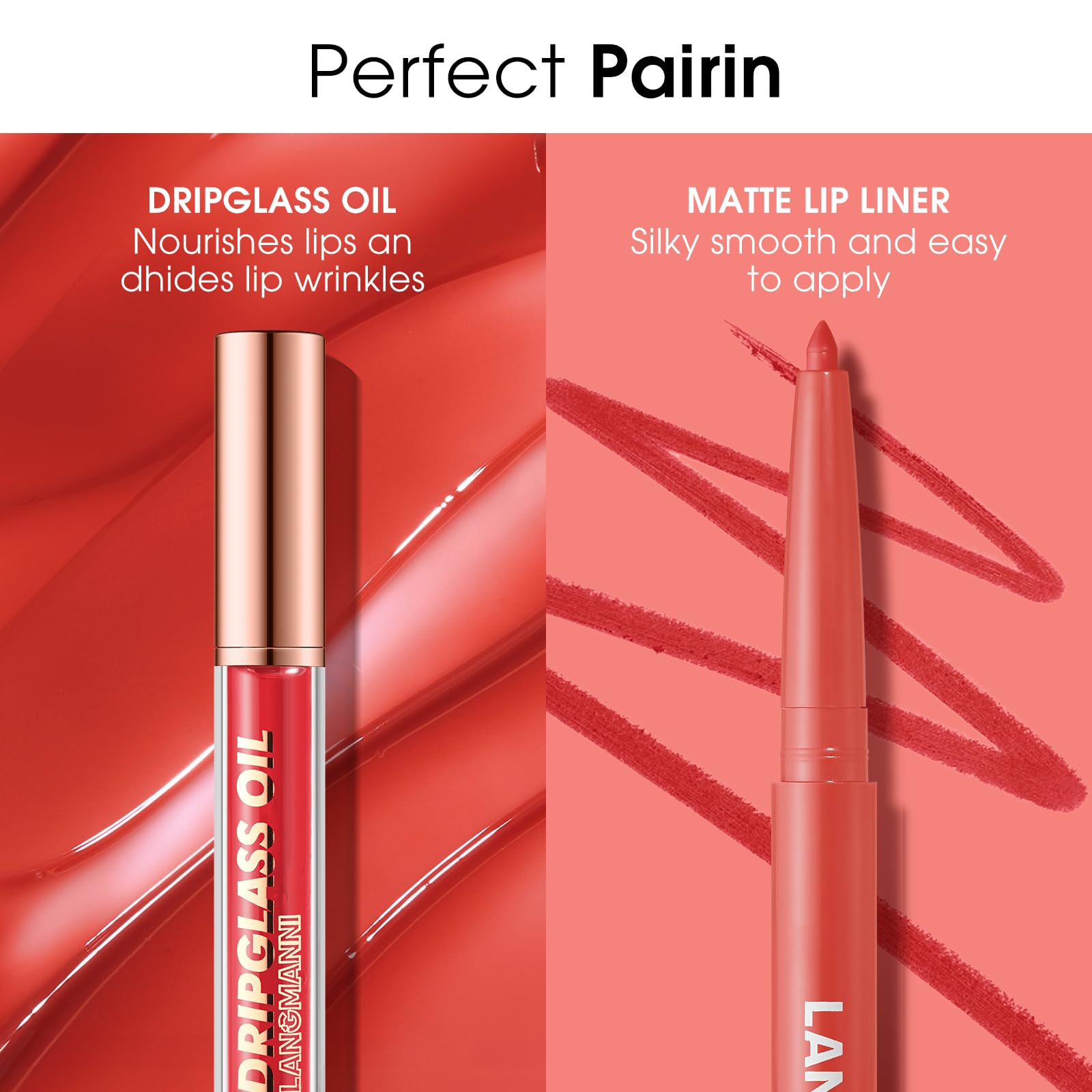 BestLand before and after lips showing definition and added shine