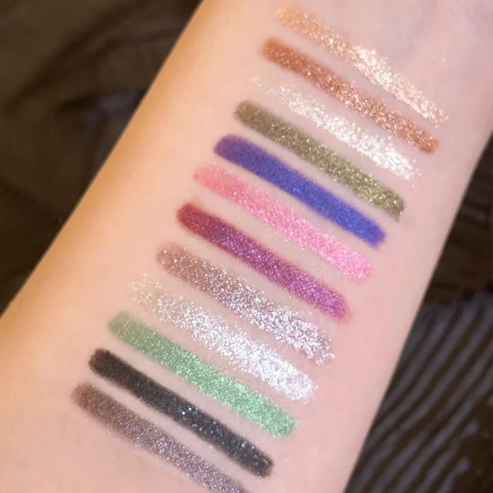 BestLand metallic swatches on forearm showing color payoff and shimmer