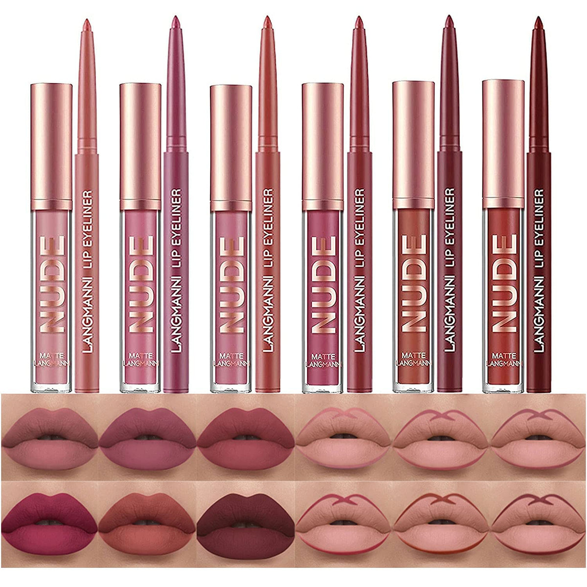 BestLand full set front packaging showing six lipsticks and six liners, ideal for gifting