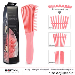 BESTOOL close-up of flexible comb arms demonstrating gentle knot release benefit