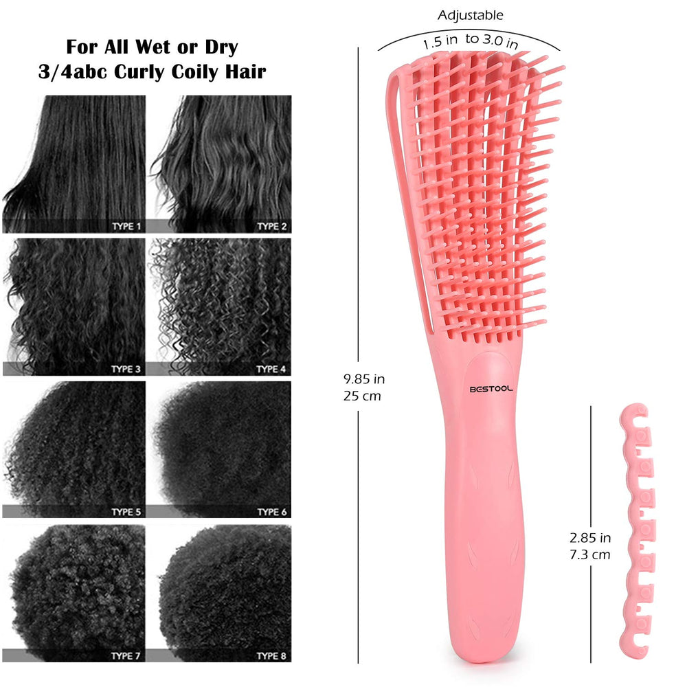 BESTOOL brush in use on wet hair illustrating faster detangling and reduced breakage