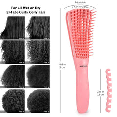 BESTOOL brush in use on wet hair illustrating faster detangling and reduced breakage