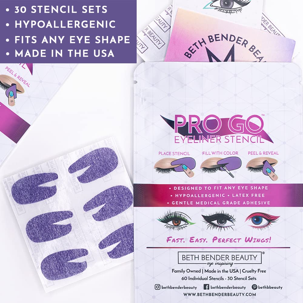 Beth Bender Beauty stencil in use creating a sharp feline wing quickly