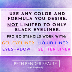 Beth Bender Beauty trimmed stencil demonstrating customized wing thickness