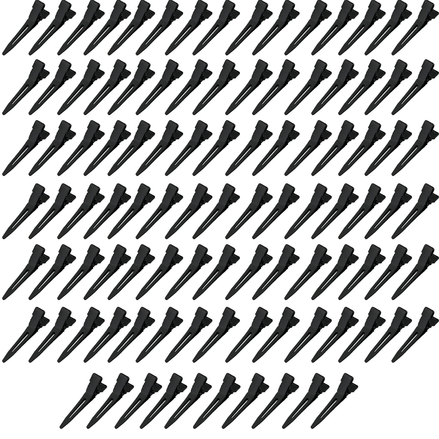BetterJonny front view of 100-pack black clips showing quantity and compact design benefit