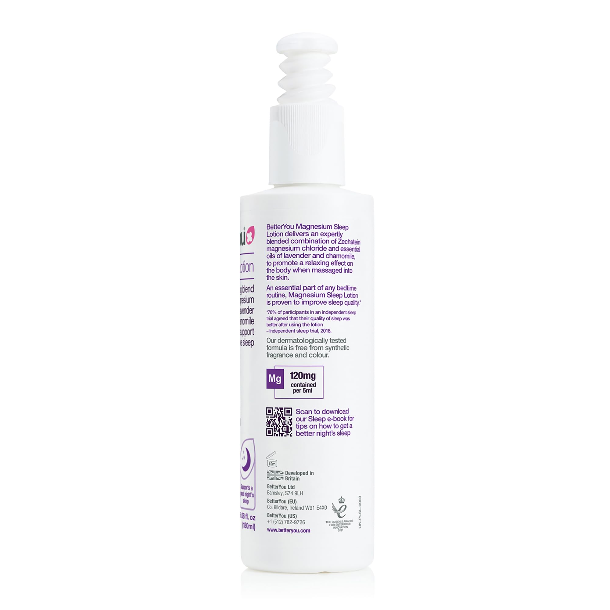 BetterYou lotion on bedside table suggesting relaxed nighttime routine