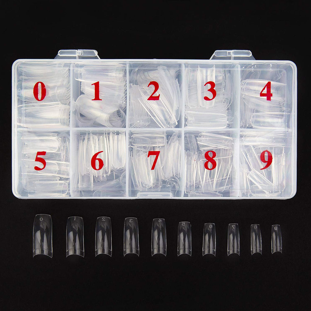 Beuniar clear tips front packaging showing full set and benefit of organization