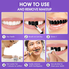 BEUSELF applied on teeth close-up creating realistic black tooth effect
