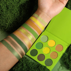 BEUSELF smoky nighttime eye using deep forest green shimmer for dramatic long-wear benefits
