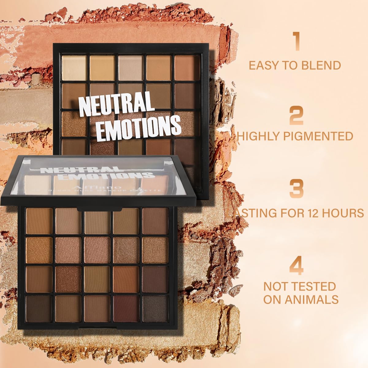 BEUSELF matte shades blended in crease for seamless transition and depth
