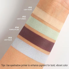 BEUSELF mint green eyeshadow applied on eyelid showing wearable color for daily looks