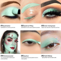 BEUSELF mint green eyeshadow swatch on arm demonstrating pigment payoff and buildability