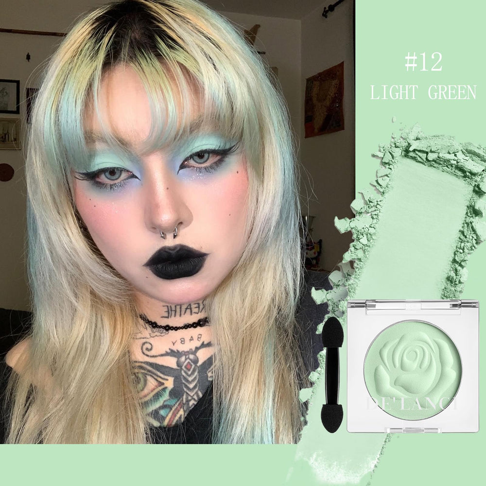 BEUSELF mint green eyeshadow texture close-up showing velvet matte finish for smooth blending
