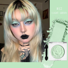 BEUSELF mint green eyeshadow texture close-up showing velvet matte finish for smooth blending