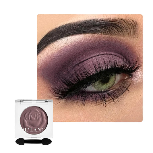 BEUSELF front view of single plum matte pan showing rich color and finish benefit