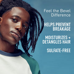 Bevel conditioner before and after curls showing improved definition and softness