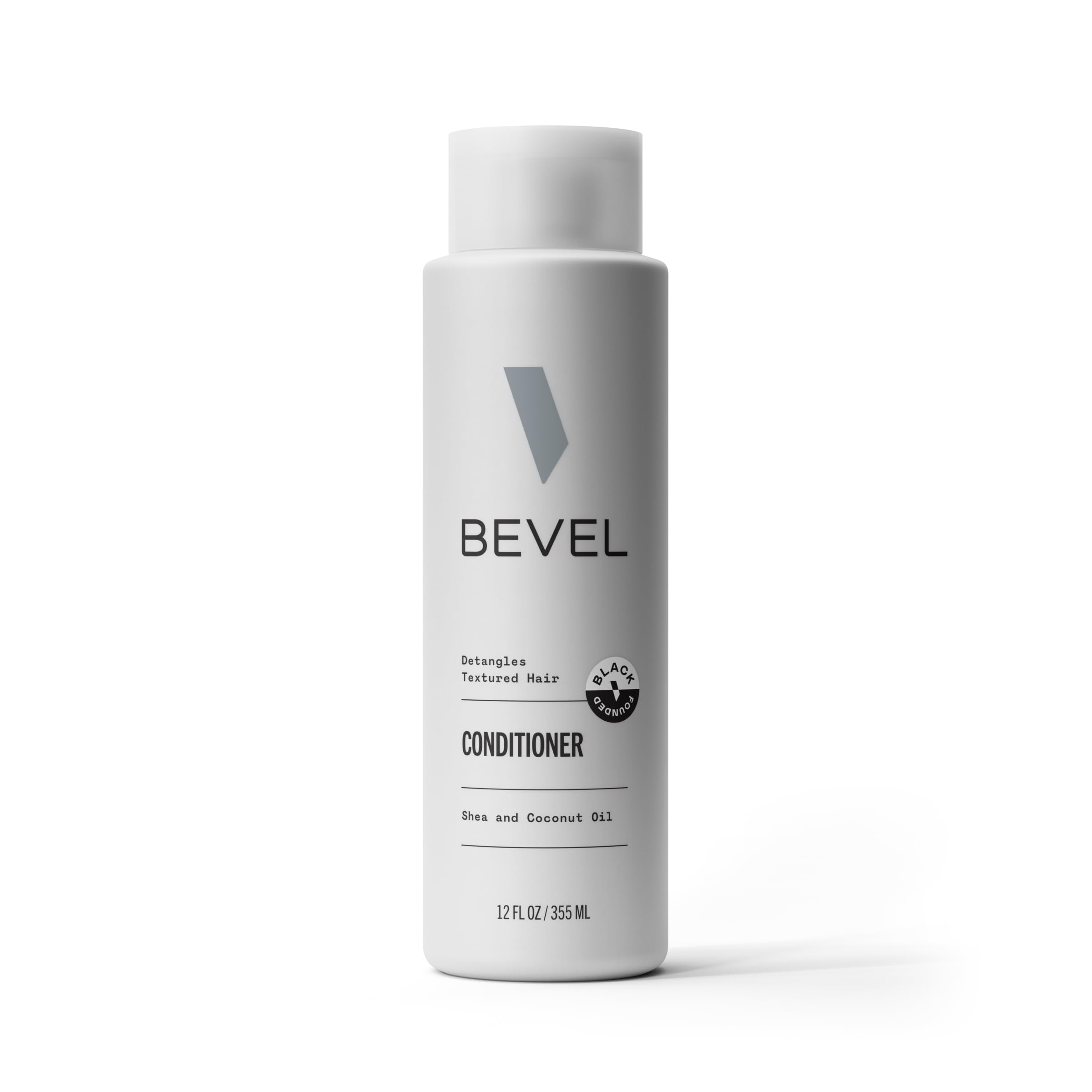 Bevel conditioner front label showing brand and size, clear product identity and trust