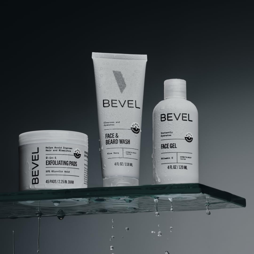 Bevel face wash applied to hands demonstrating soothing aloe cleansing