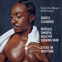 Bevel pump dispense in action with body wash drop, demonstrating easy use