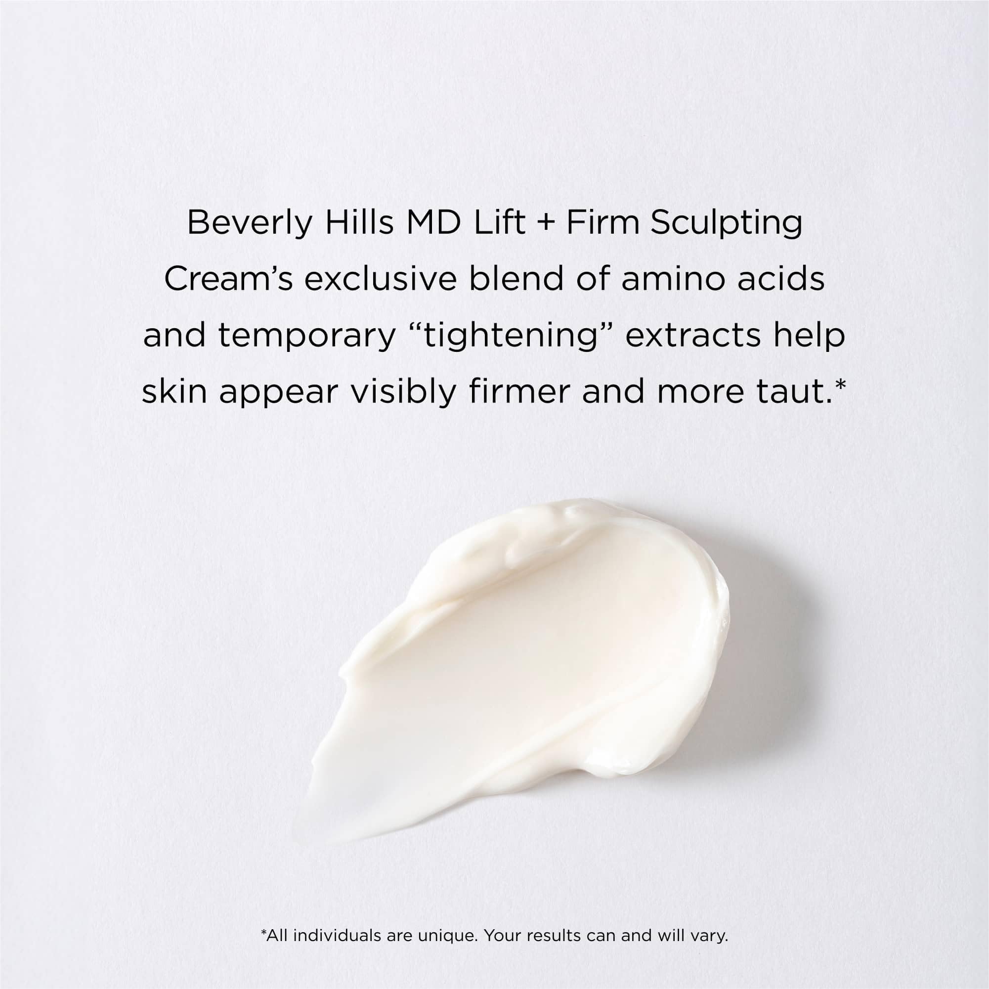 Beverly Hills MD ingredients display with peptides and aloe for skin support