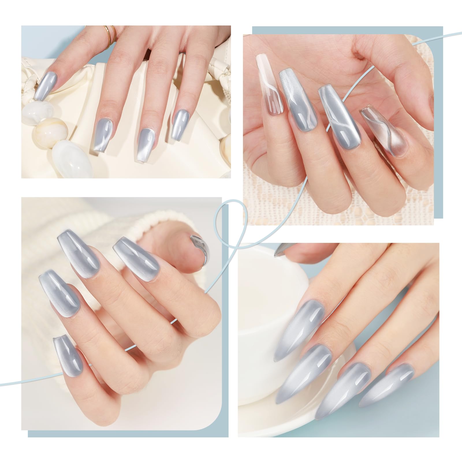 Bevimee application in progress with magnet creating reflective stripe benefit