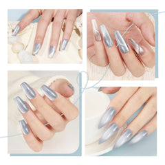 Bevimee application in progress with magnet creating reflective stripe benefit